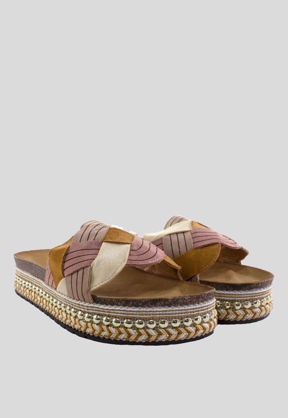 Sandalia Baja Olas Tricolor Camel-3