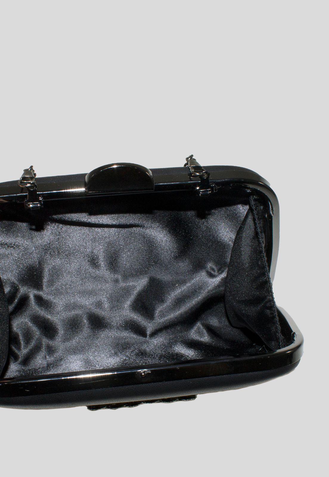 Cartera noche chica placa strass Negro-3