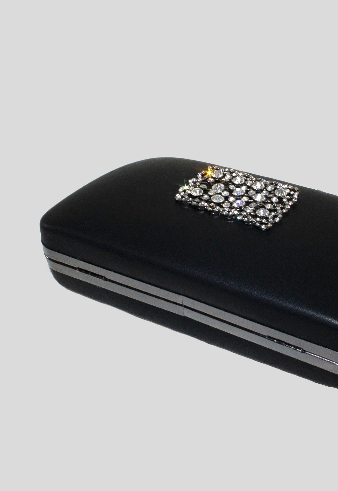 Cartera noche chica placa strass Negro-4