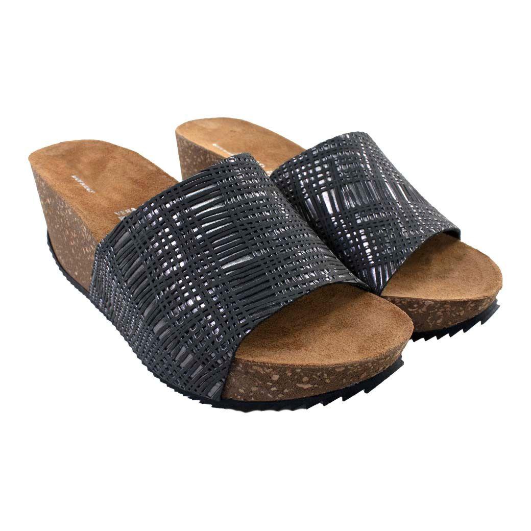 Sandalia Cuero Metal Rayada Asfalto-3