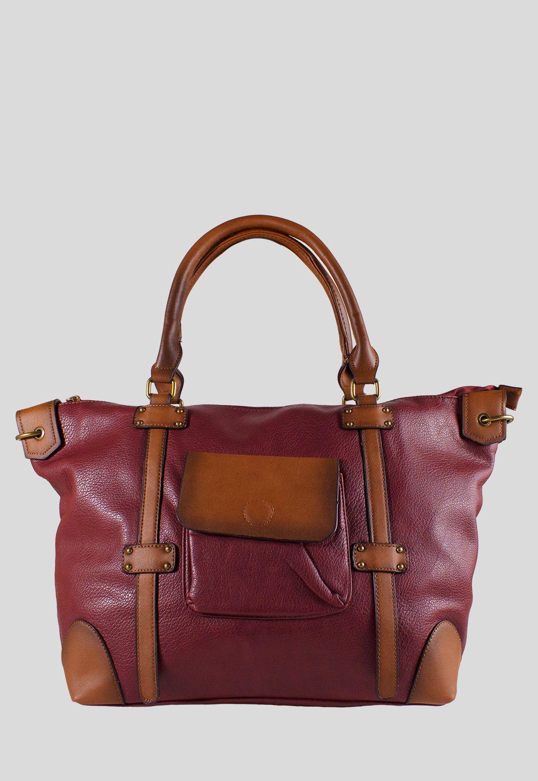 Cartera 2 Manilla Bolsillo Tapa Burdeo-0