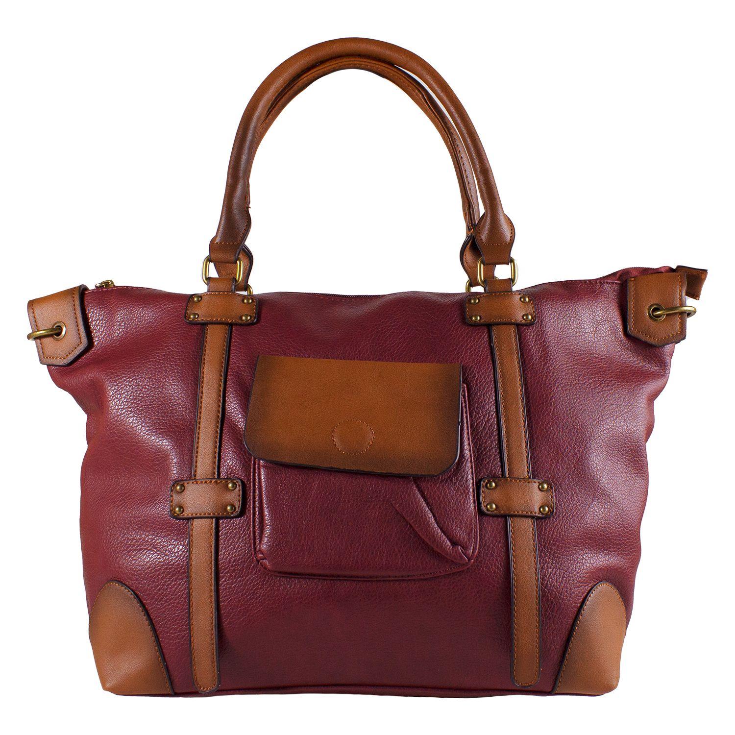 Cartera 2 Manilla Bolsillo Tapa Burdeo-0