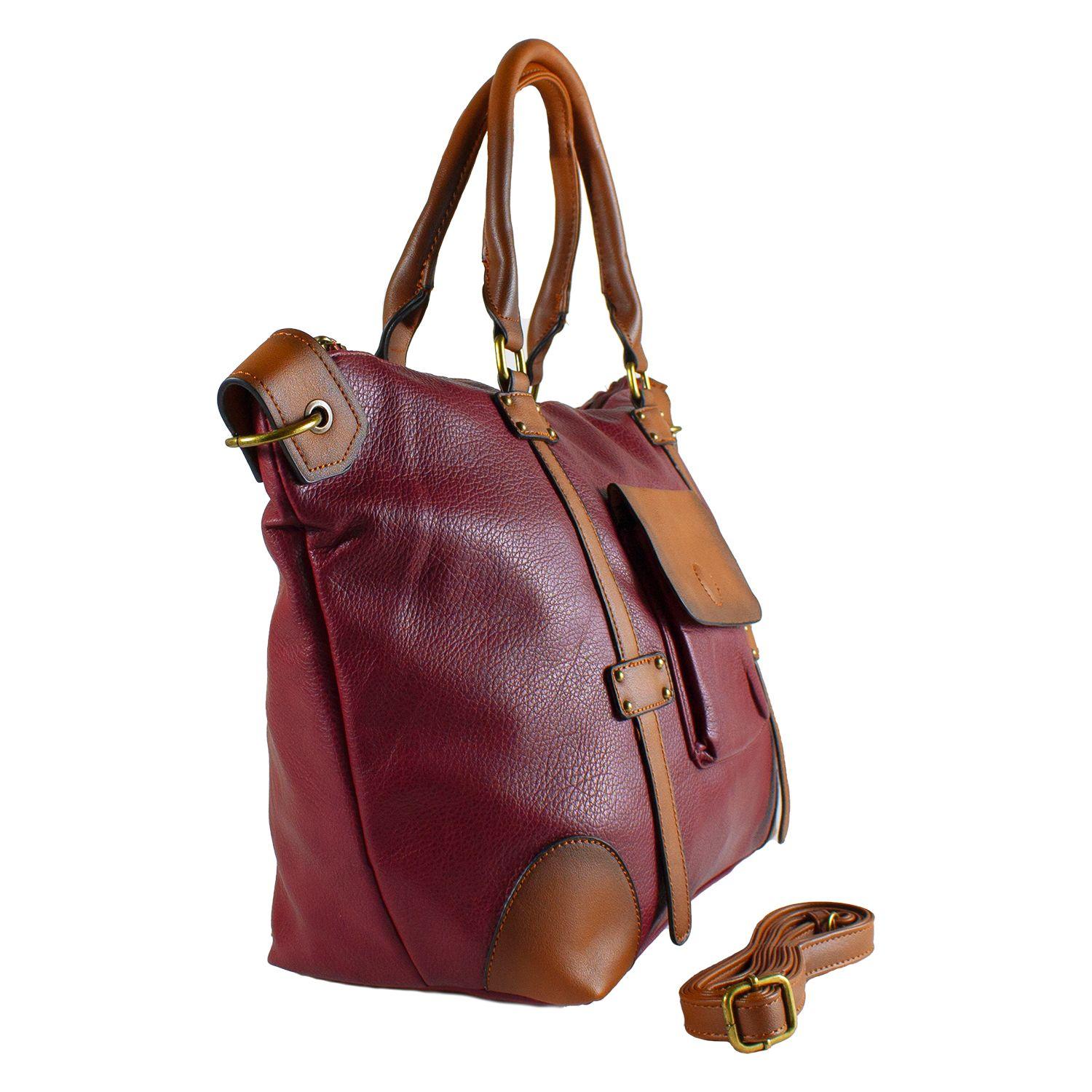 Cartera 2 Manilla Bolsillo Tapa Burdeo-1