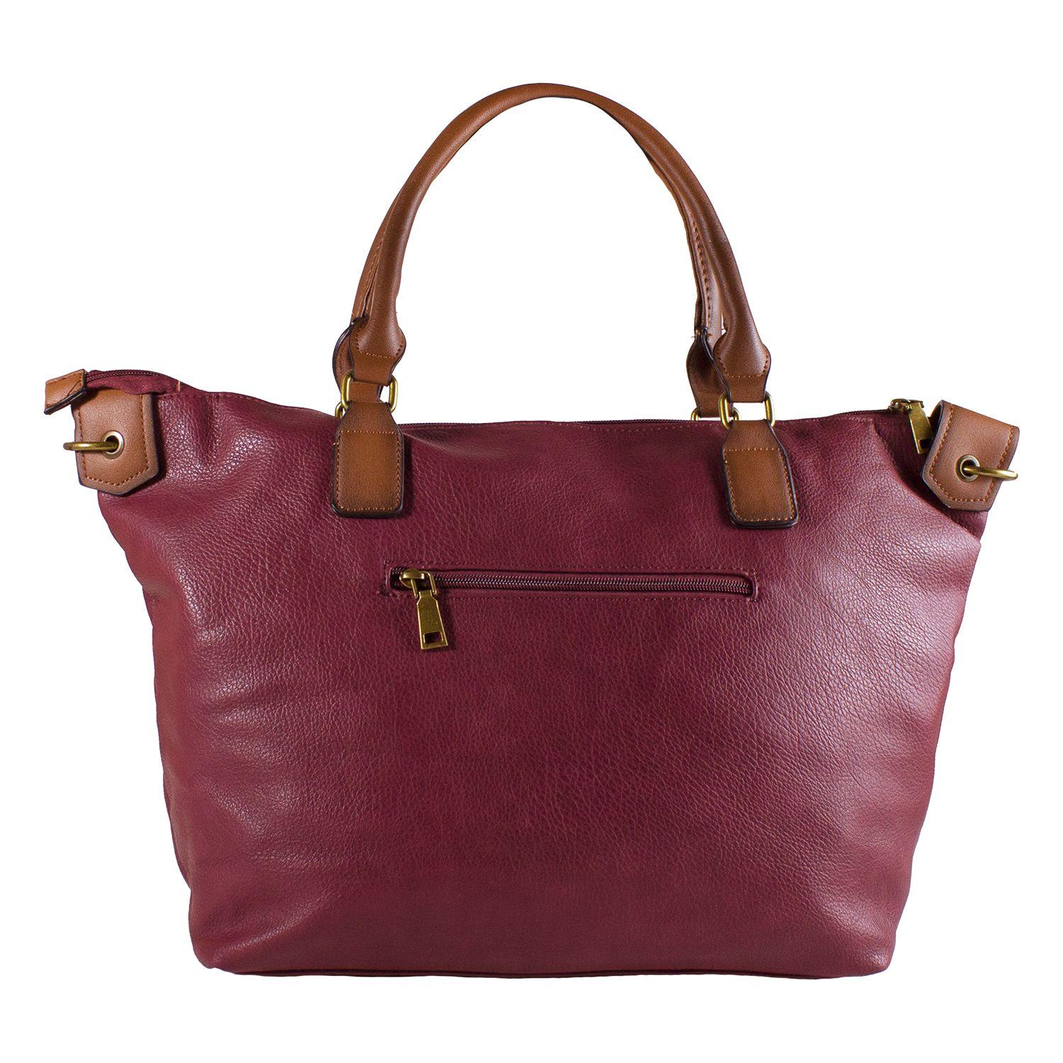 Cartera 2 Manilla Bolsillo Tapa Burdeo-2