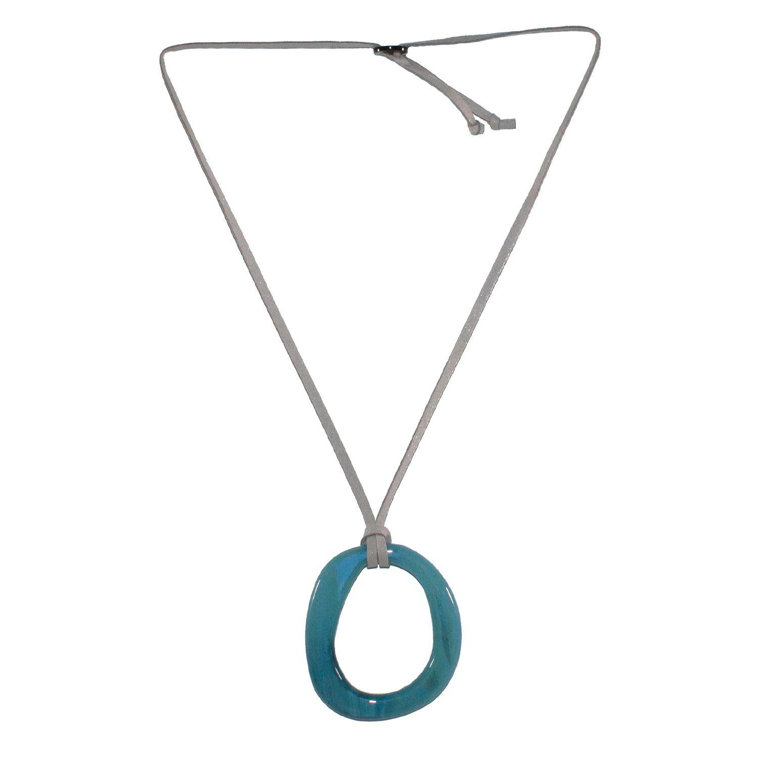 Collar Acrilico Circulo Irregular Morado-3