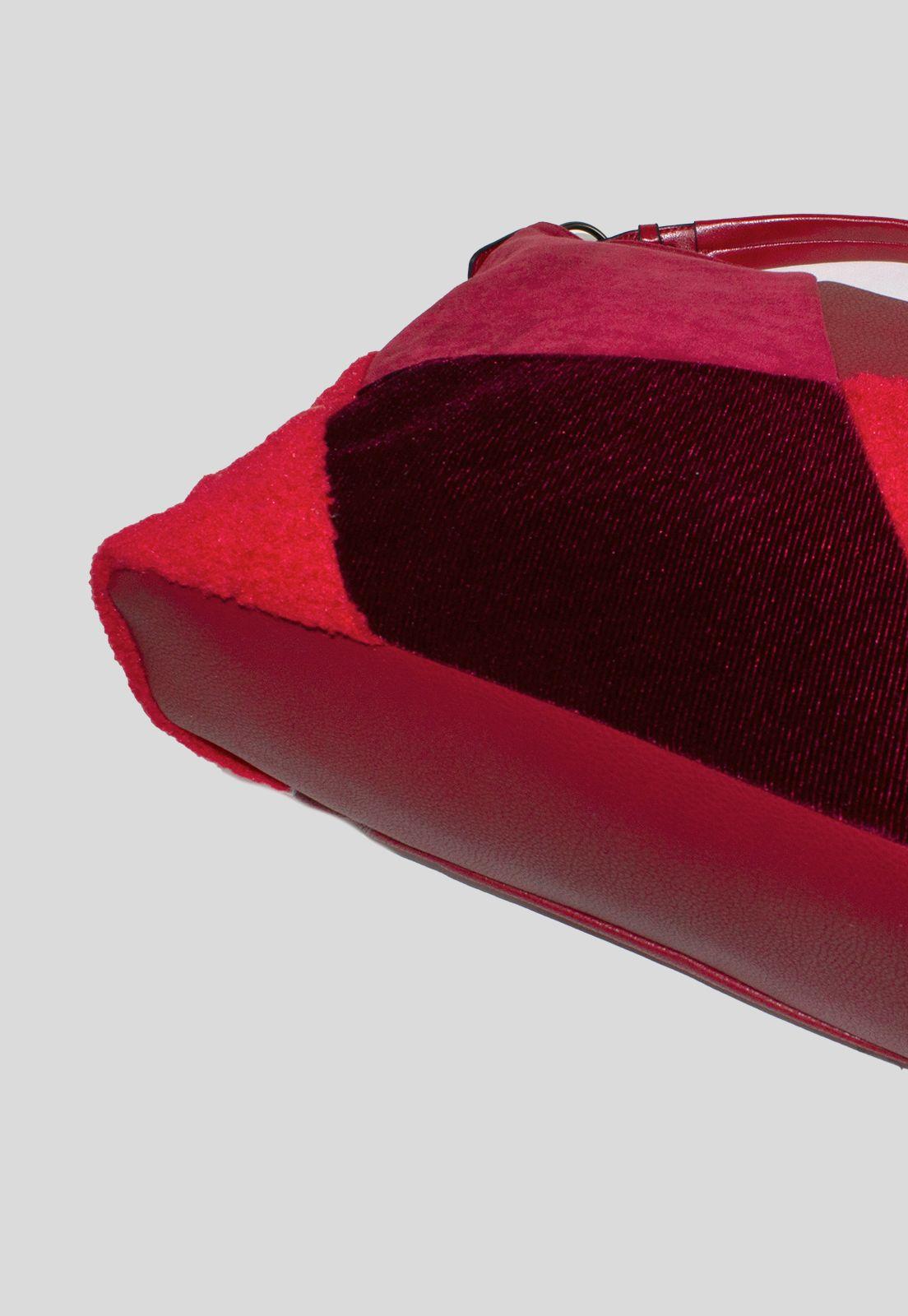 Cartera Bote Patchwork Rojo-4