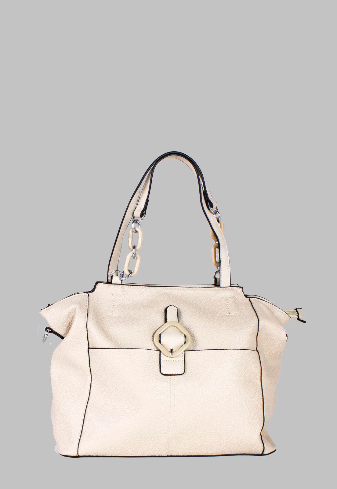 Cartera Manilla Cadena Carey Beige-0
