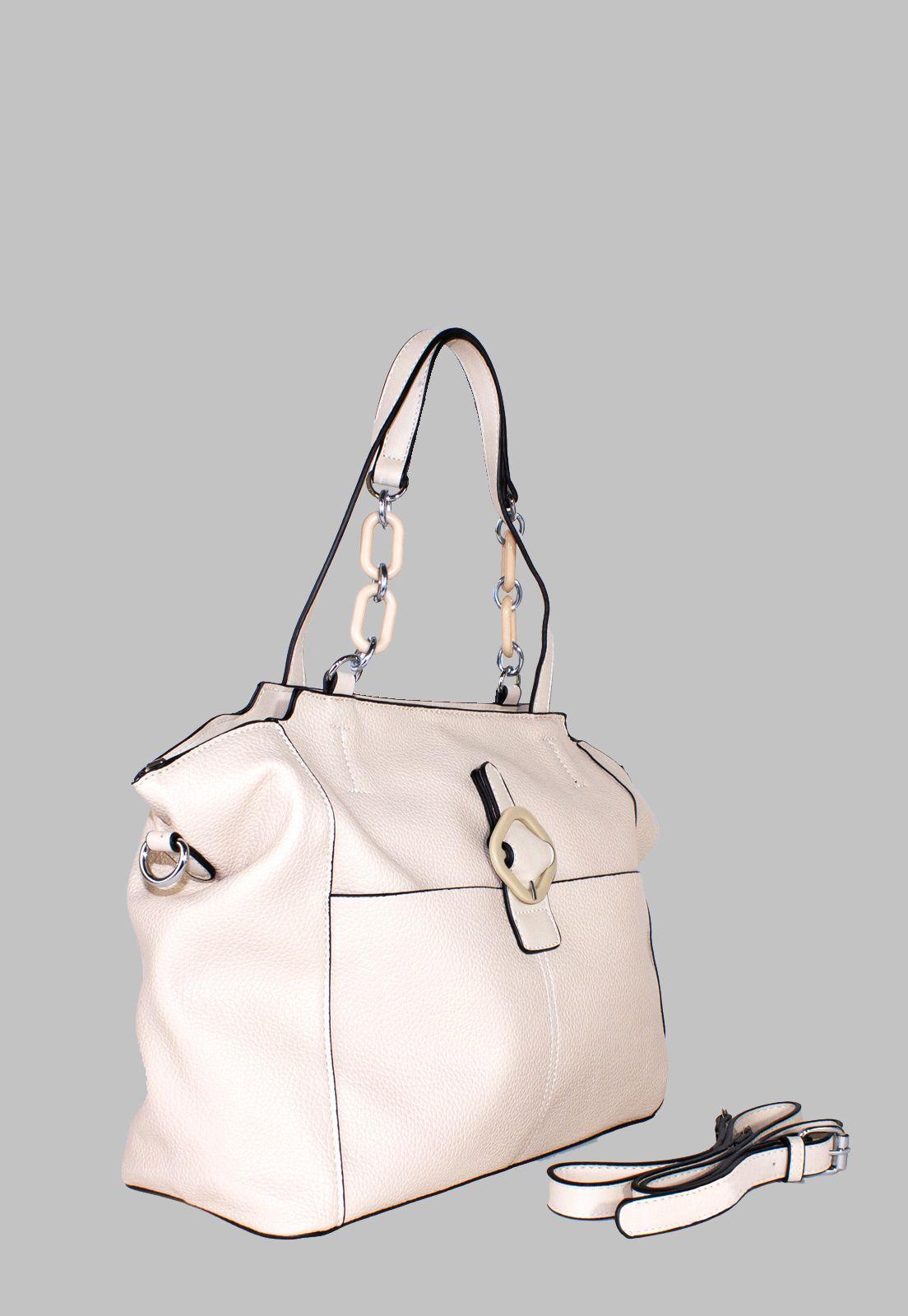 Cartera Manilla Cadena Carey Beige-1