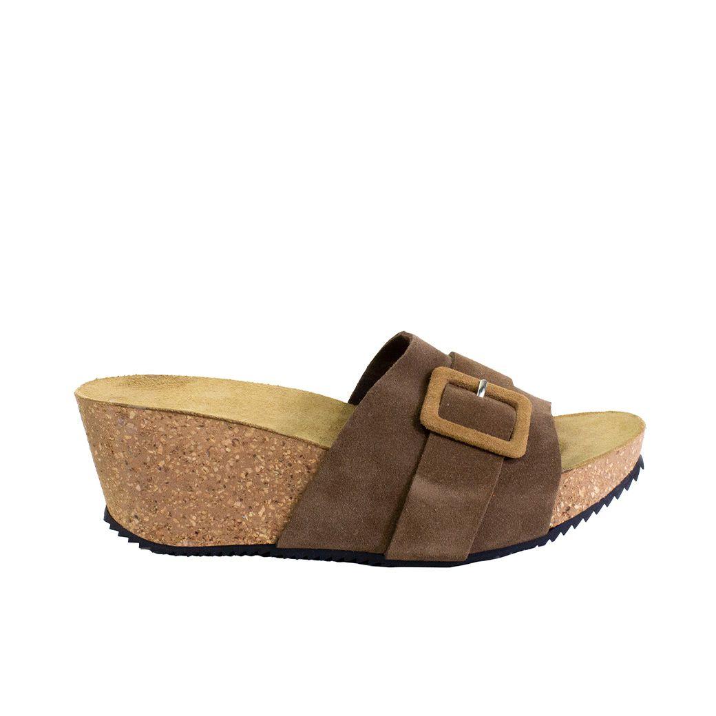 Sandalia alto hebilla forrada Tostado-0