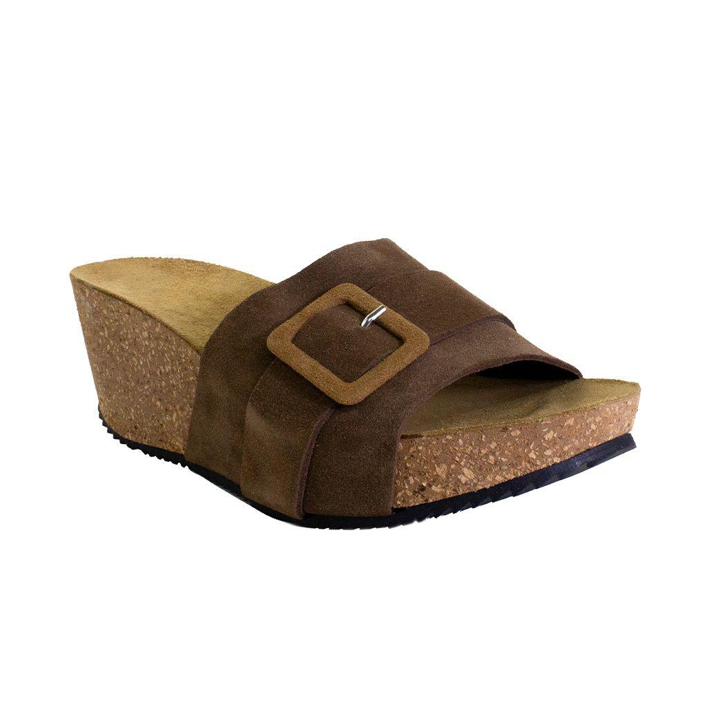 Sandalia alto hebilla forrada Tostado-1