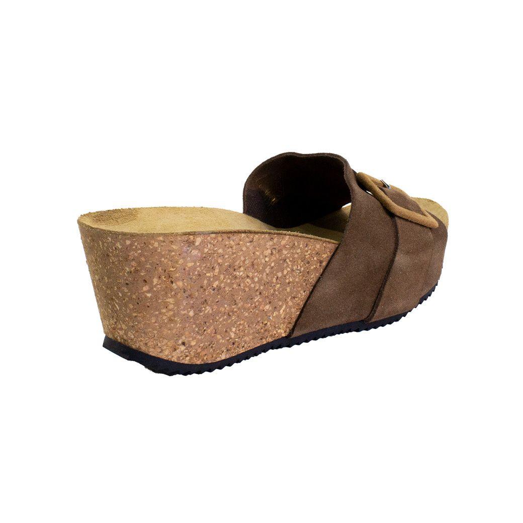 Sandalia alto hebilla forrada Tostado-2