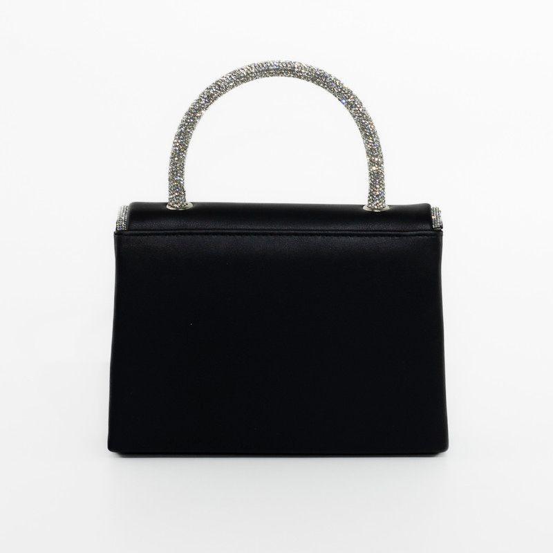 Cartera Noche Ribete Strass Ecocuero Acolchado Mailea-2