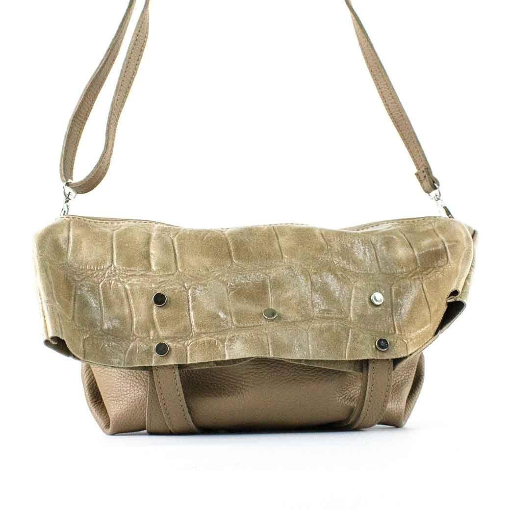 Cartera de Cuero Coco Broche 743 Mujer Taupe Mailea-6