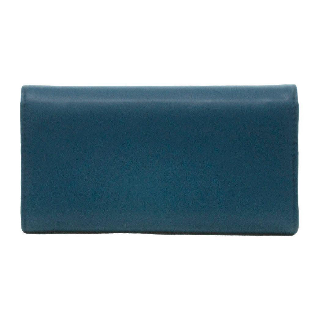 Billetera grande tapa c/piton Celeste-2
