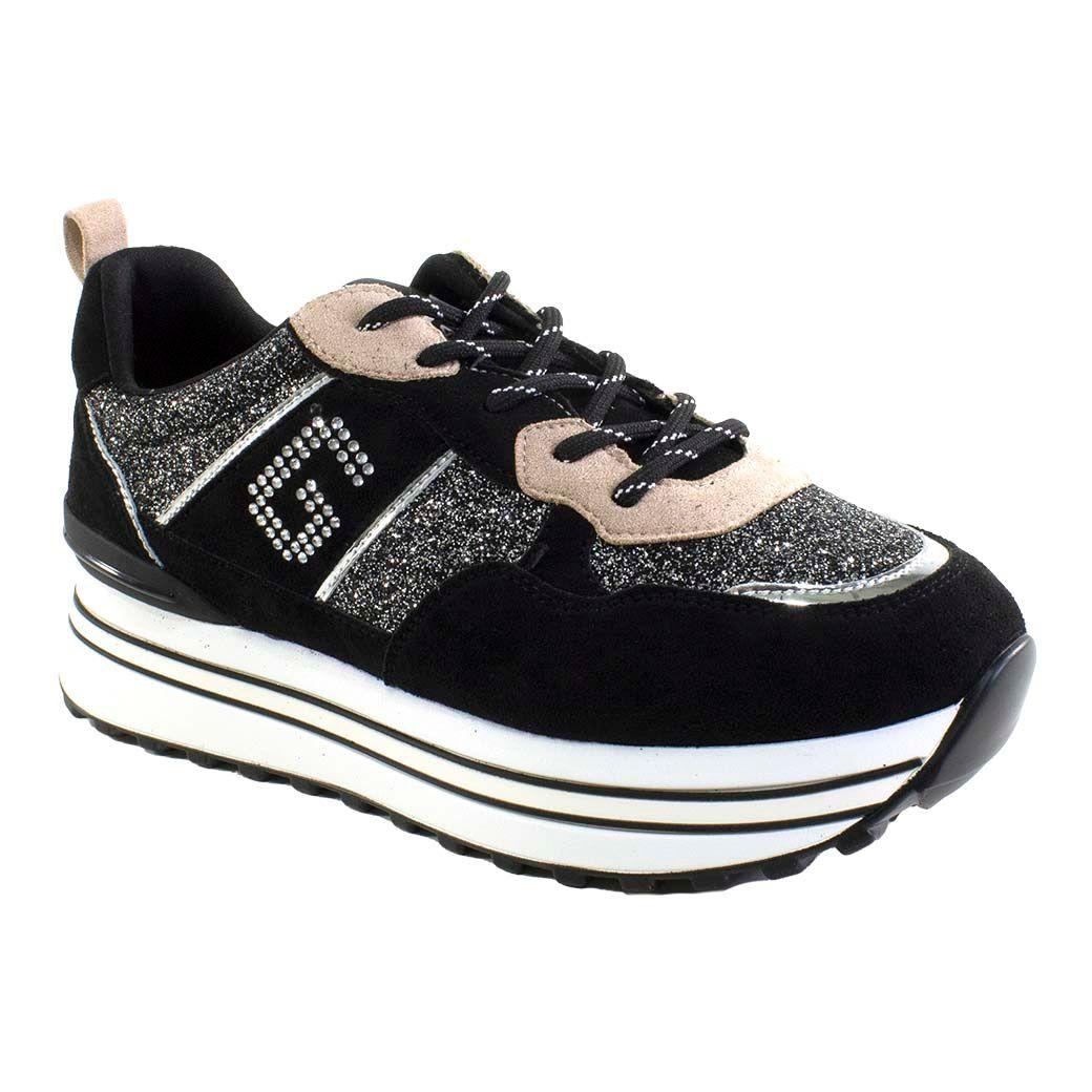 Zapatilla plataforma c/lurex Negro-0