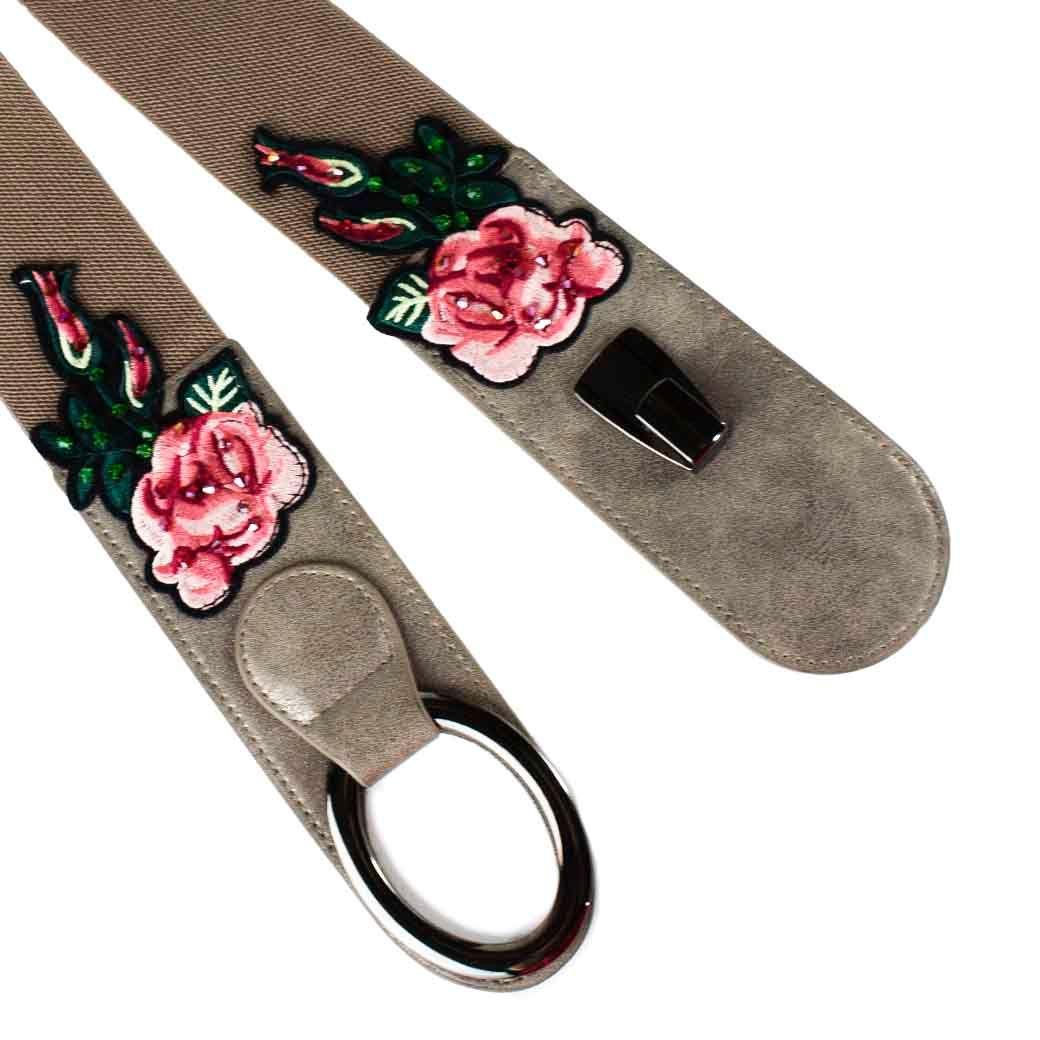 Cinturon Elastico Rosas Taupe-1
