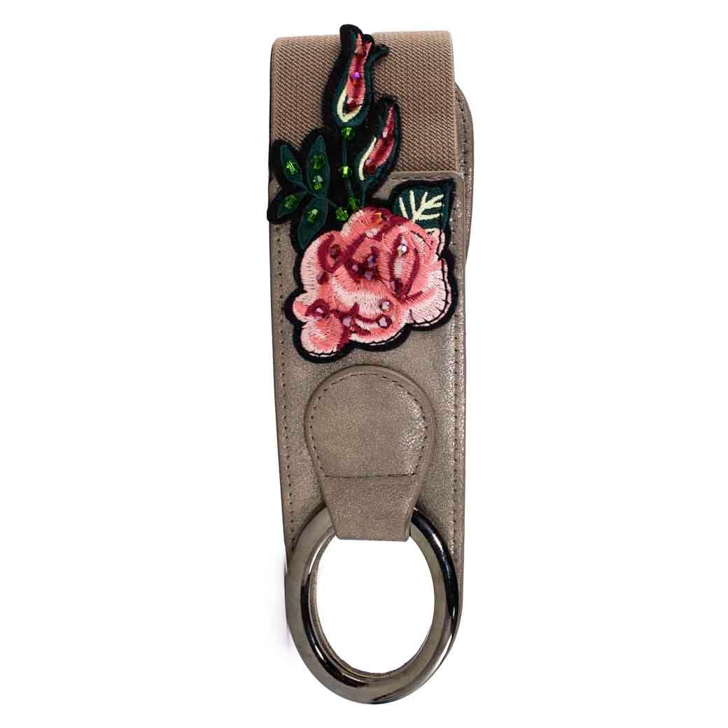 Cinturon Elastico Rosas Taupe-2