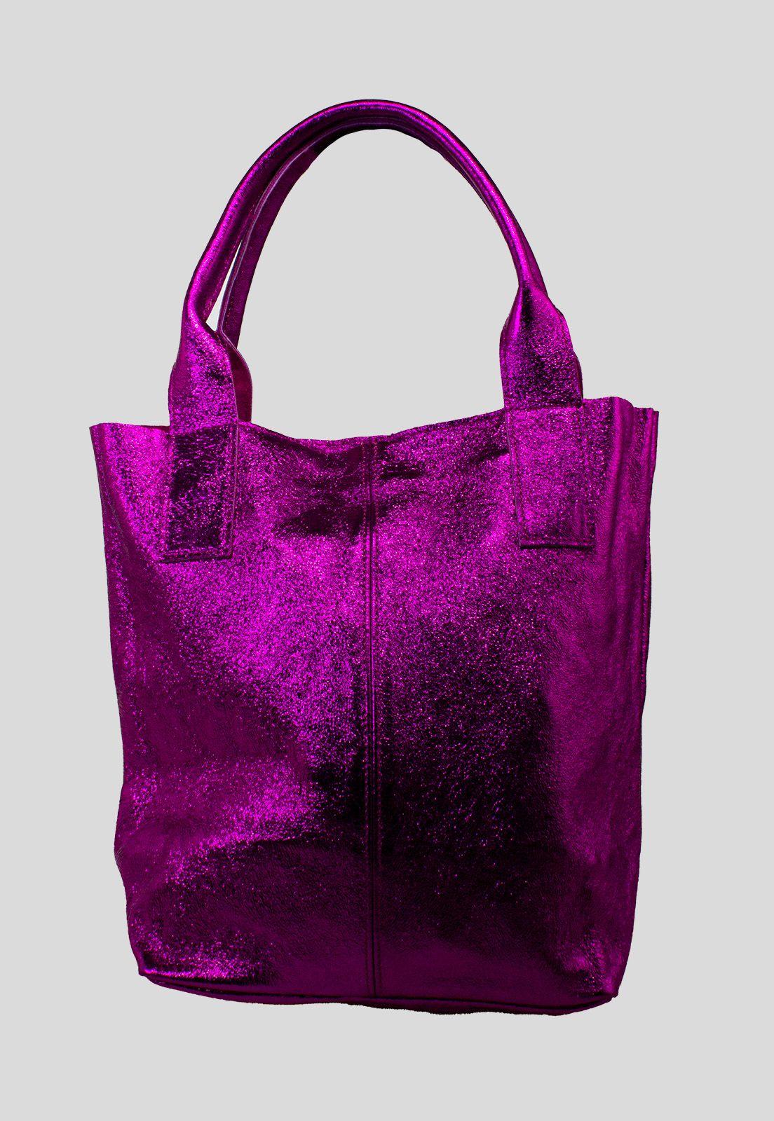 Cartera cuero saca brillo Fucsia-1