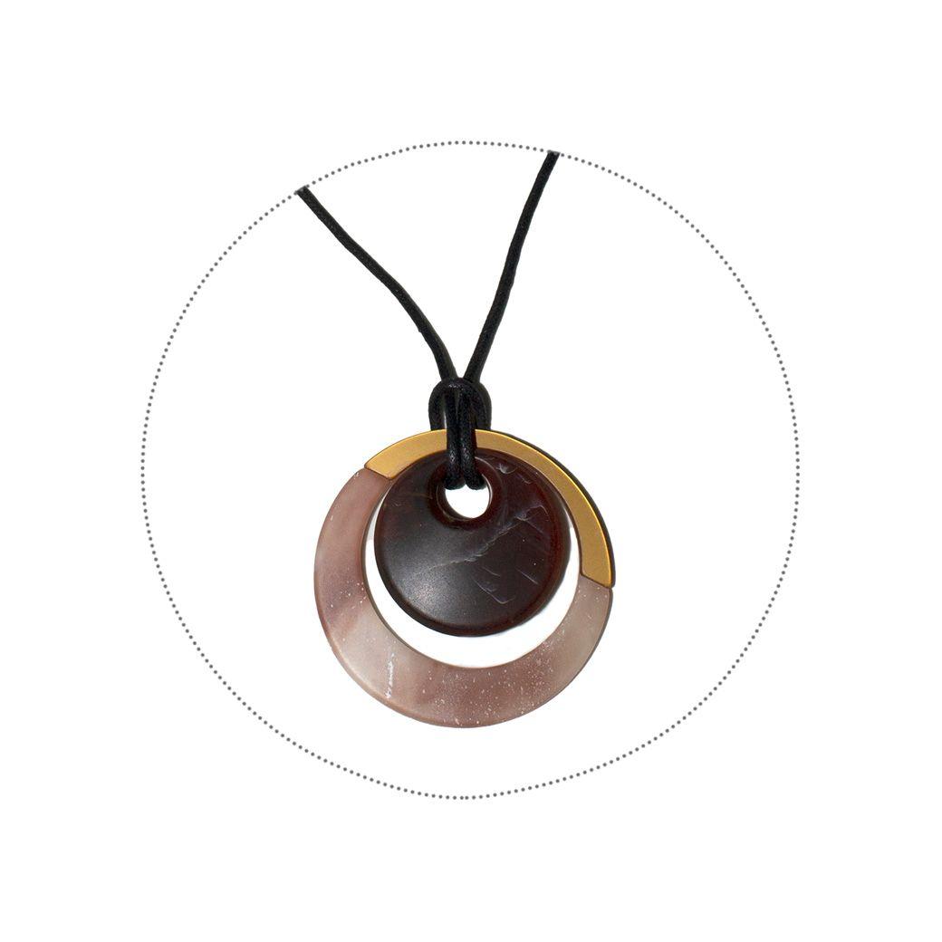 Collar Acrilico C/Metal Taupe-2