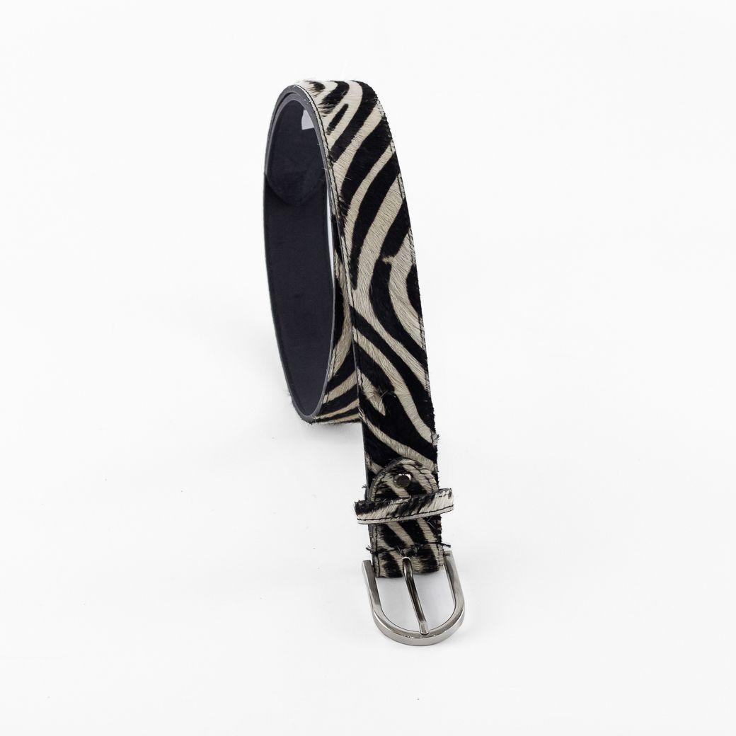 Cinturón Cuero Hebilla Metal Mujer Cebra Mailea-3