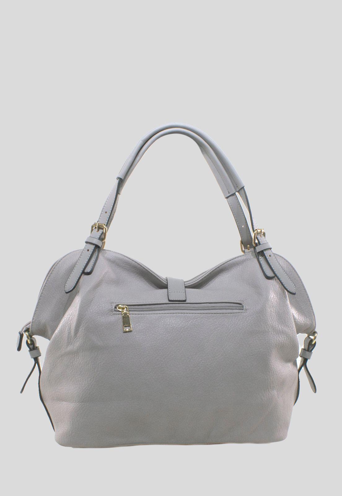 Cartera Con Mosqueton Gris-2