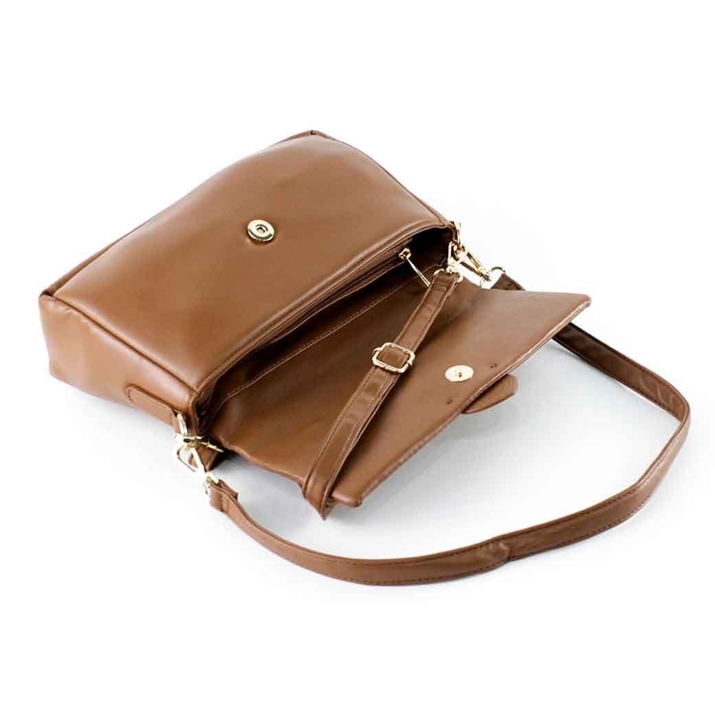 Cartera Ecocuero Lisa 639 Mujer Cafe Mailea-3