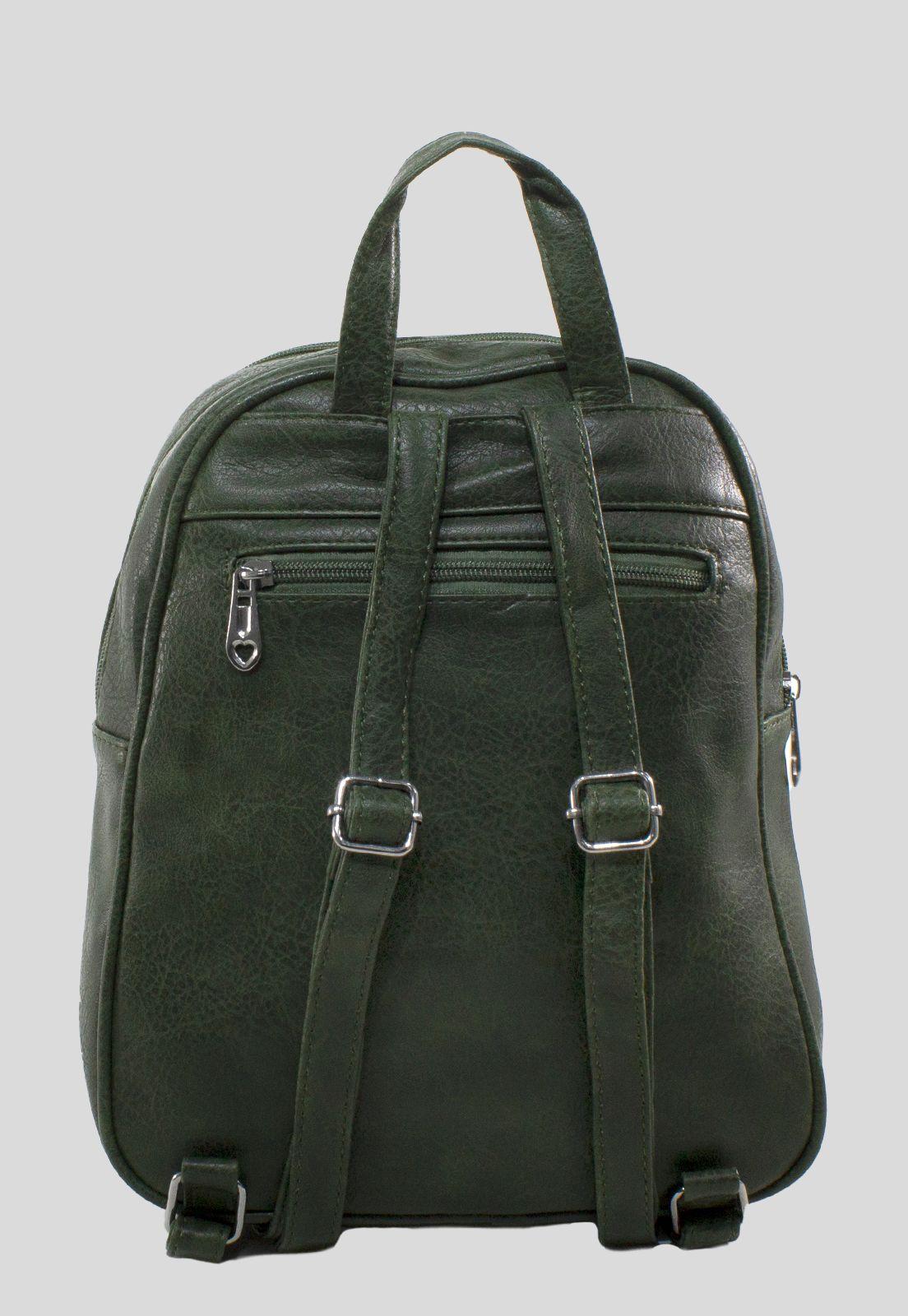 Mochila Lisa Doble Cierre Verde-2