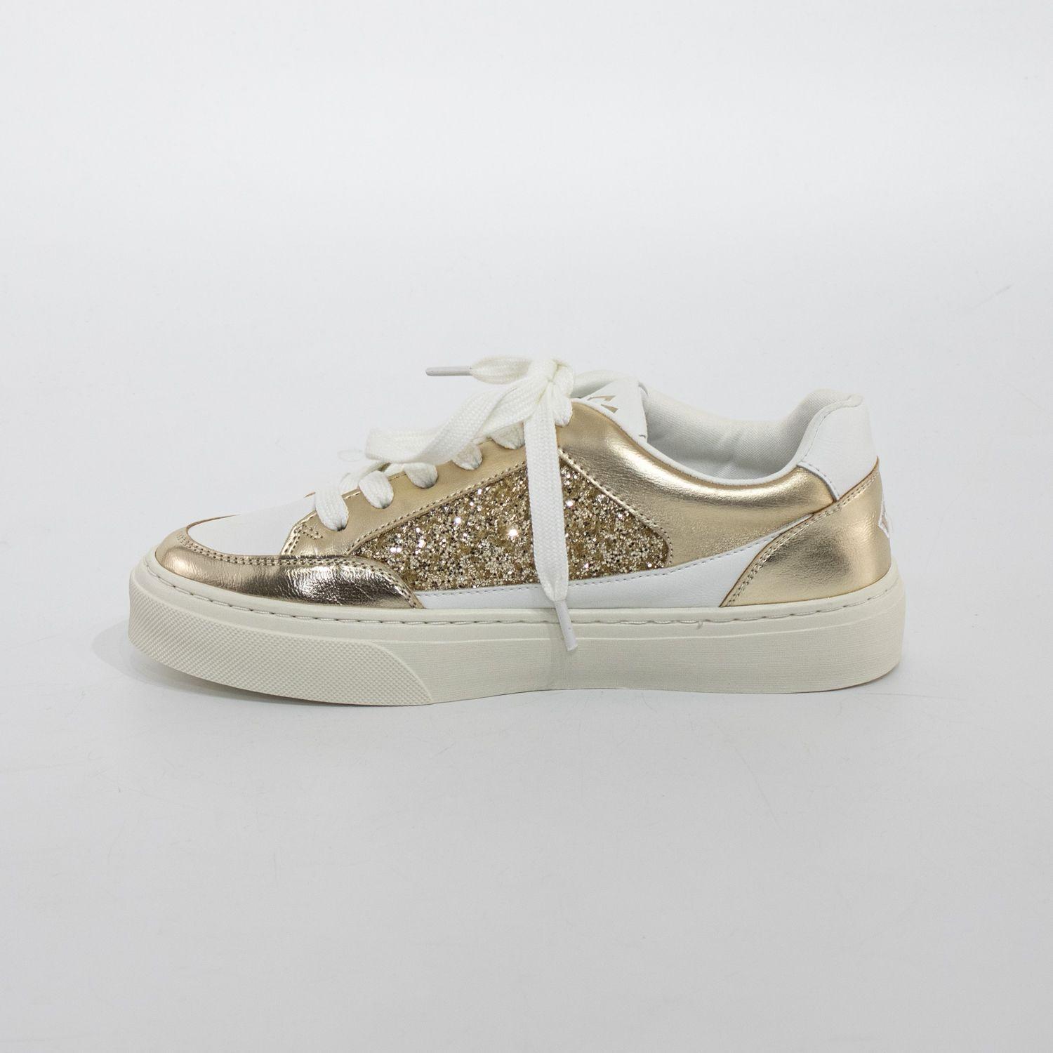 Zapatilla plana escarcha C/estrella Oro-2