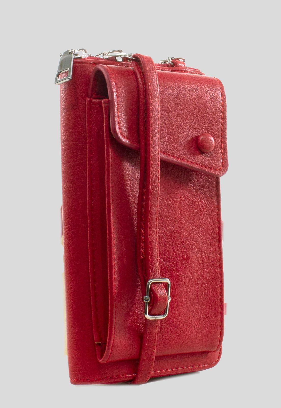 Portacelular liso c/boton Rojo-1