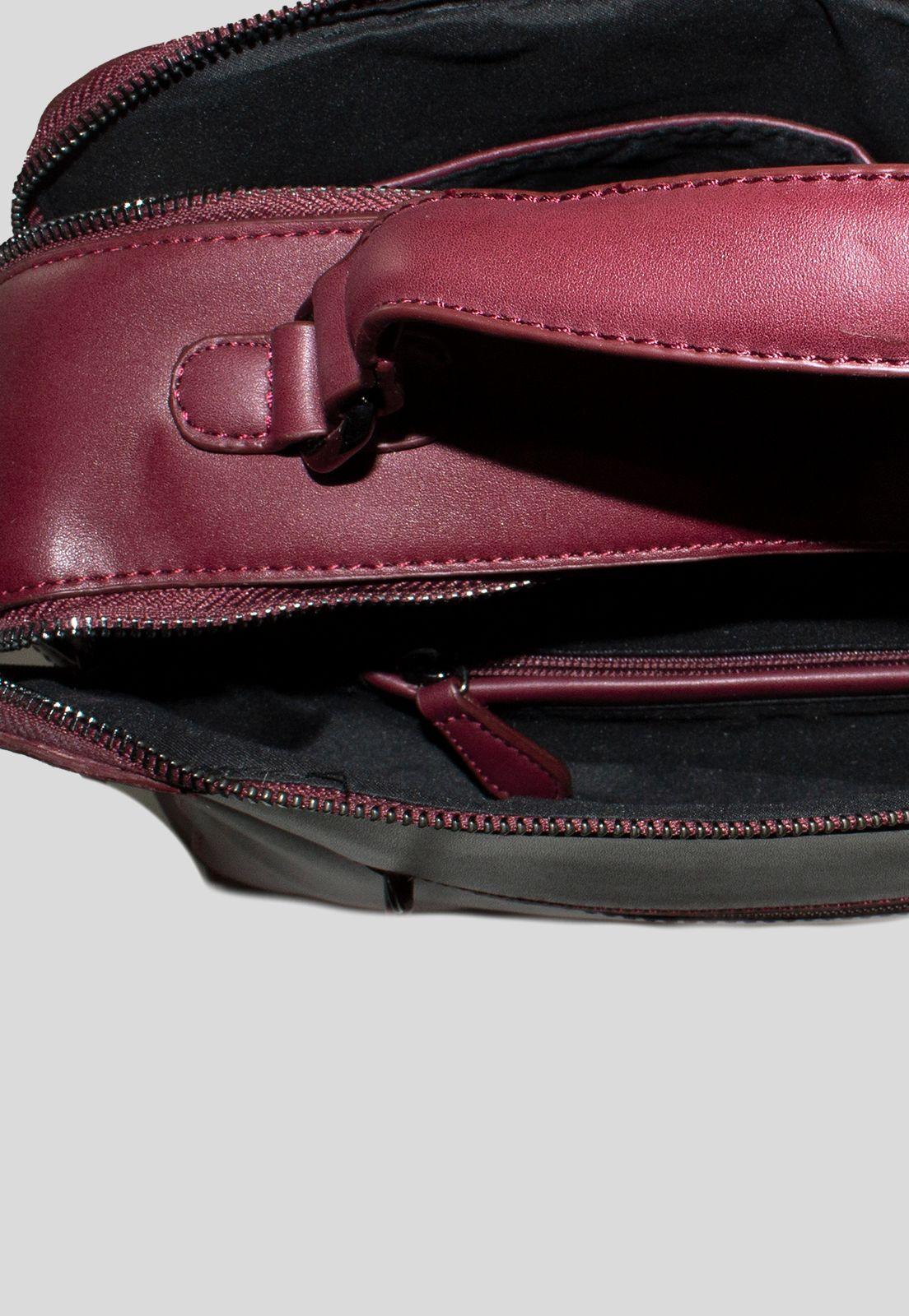 Cartera Grande Rigida Metal Burdeo-3
