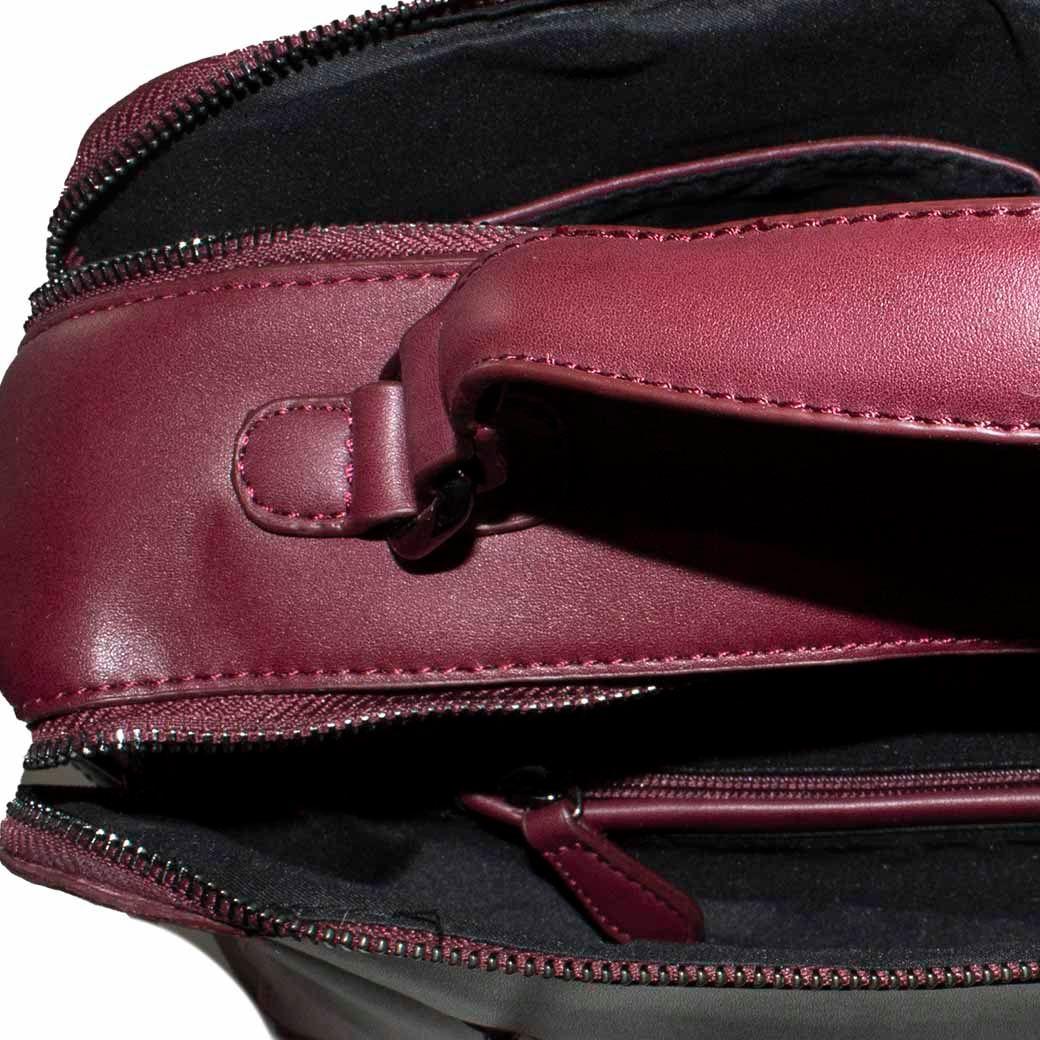 Cartera Grande Rigida Metal Burdeo-3