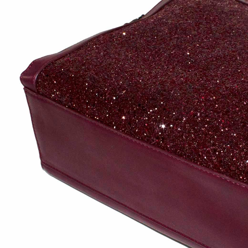 Cartera Grande Rigida Metal Burdeo-4