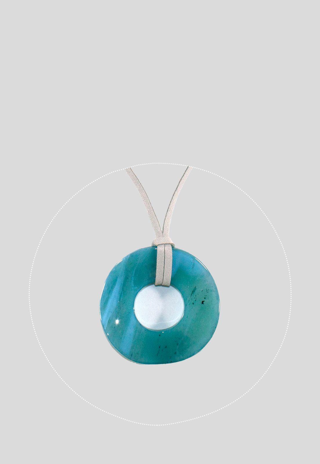 Collar Circulo Acrilico Azul-2