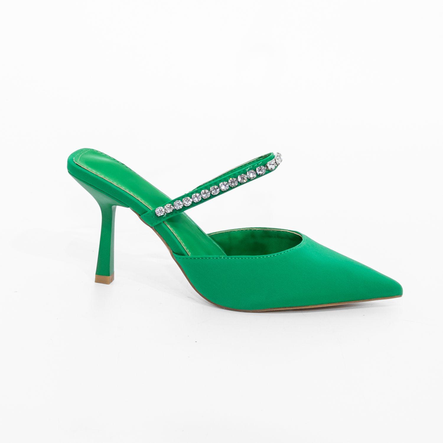 Puntilla Taco Strass Verde Mailea-0