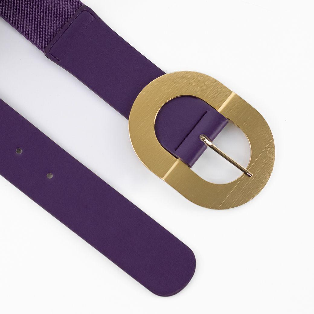 Cinturón Elastico Hebilla Metal Mujer Morado Mailea-2