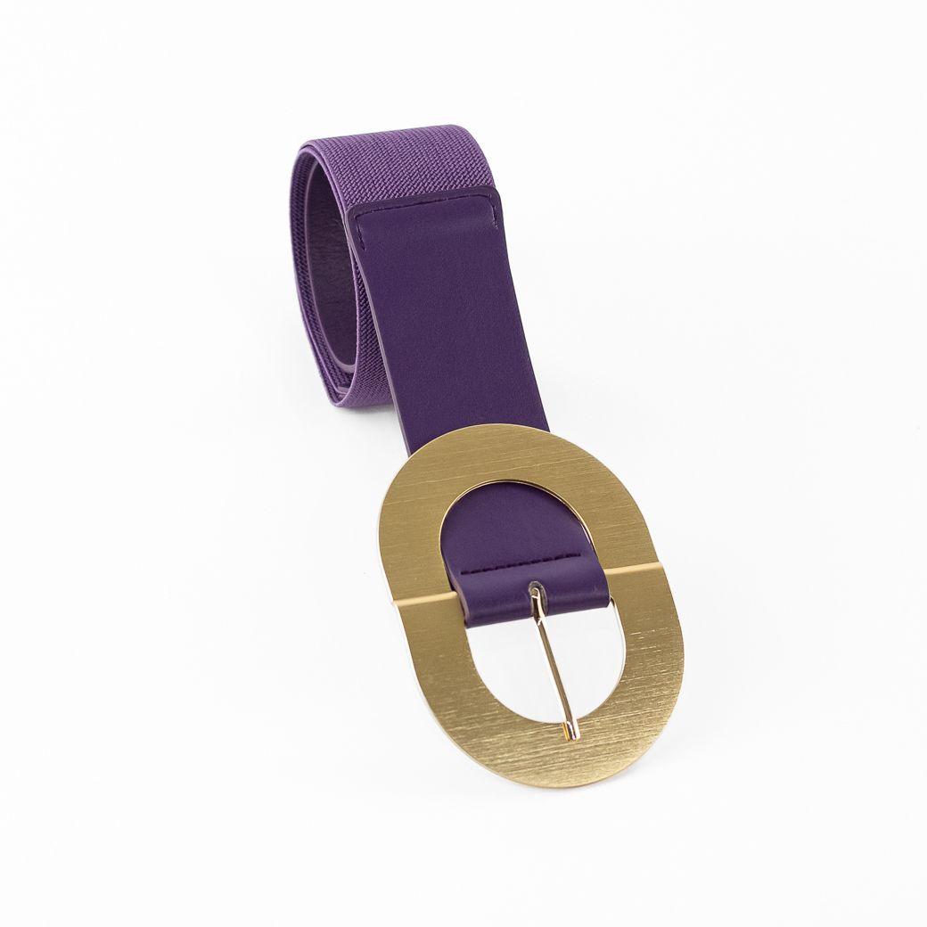 Cinturón Elastico Hebilla Metal Mujer Morado Mailea-3