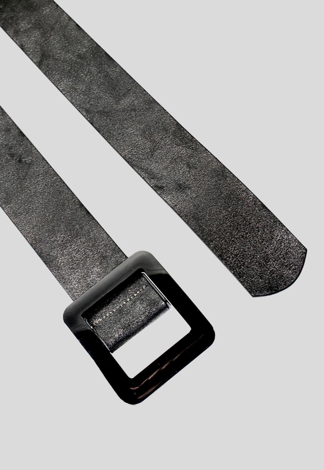 Cinturon Recto Hebilla Cuadrada Plata-1