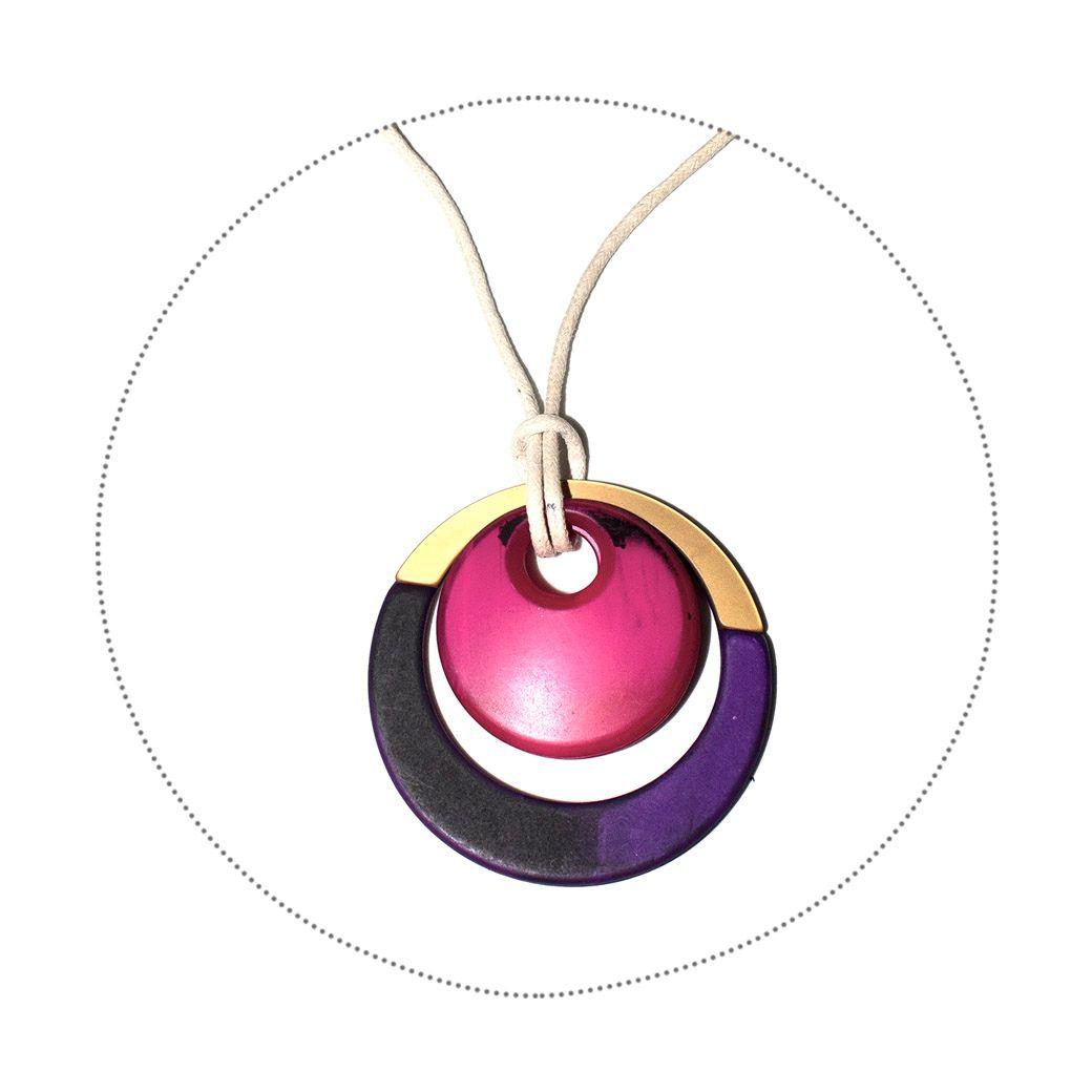 Collar Acrilico C/Metal Morado-2