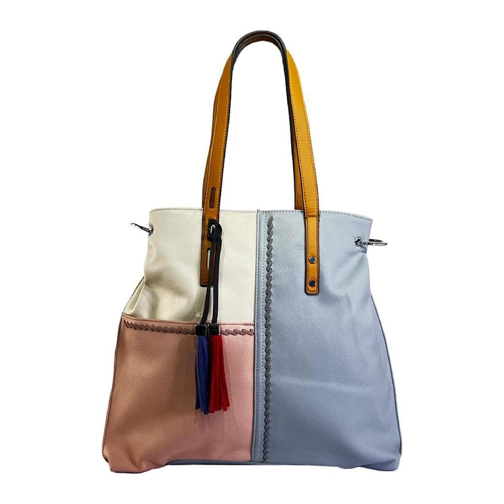Cartera Patchwork Casquete 466 Mujer Celeste Mailea-0