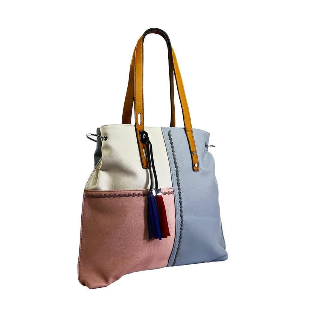 Cartera Patchwork Casquete 466 Mujer Celeste Mailea-1