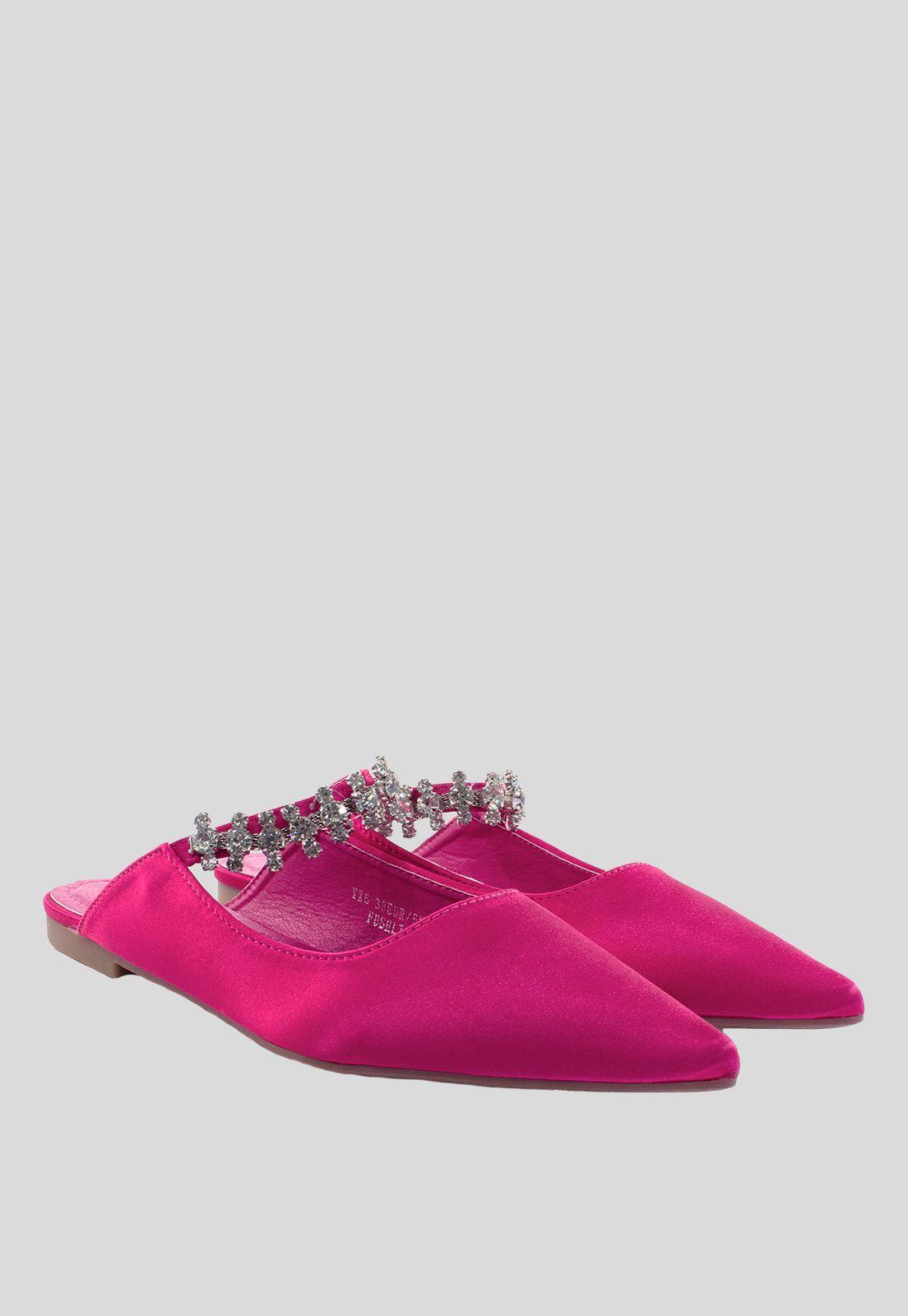 Puntilla Punta Raso C/Pas Strass Fucsia-3