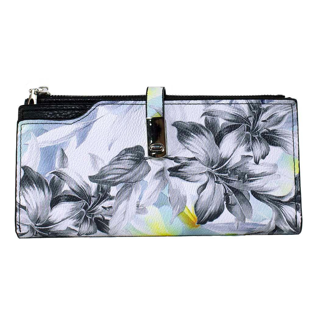 Billetera Flor Clip Negro-0