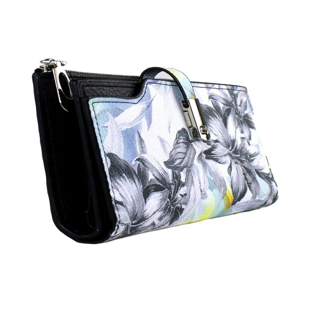 Billetera Flor Clip Negro-1