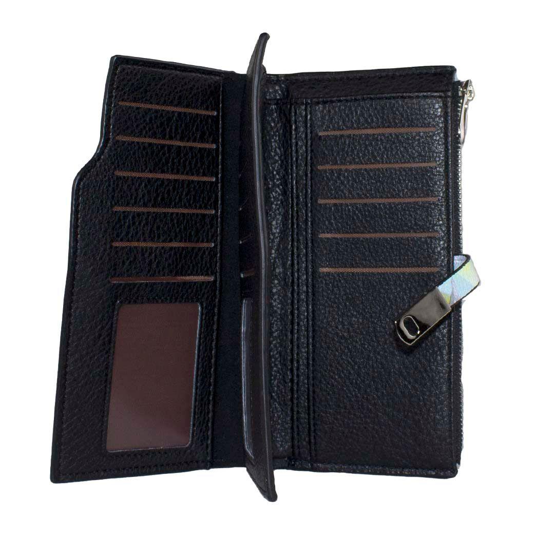 Billetera Flor Clip Negro-3