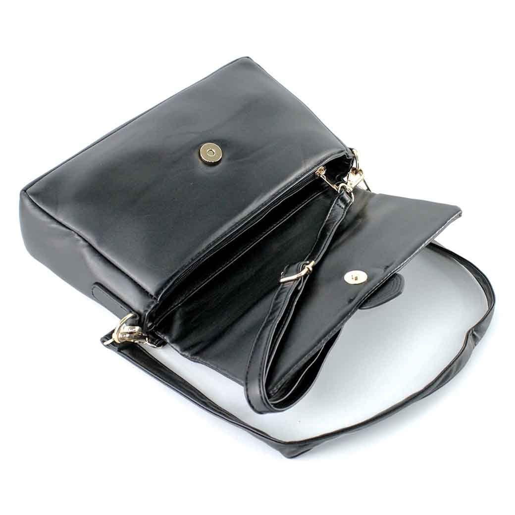 Cartera Ecocuero Lisa 639 Mujer Negro Mailea-3