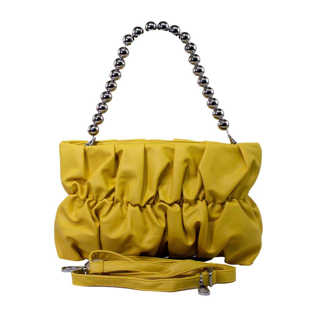 Cartera acolchada c/manilla Amarillo-1