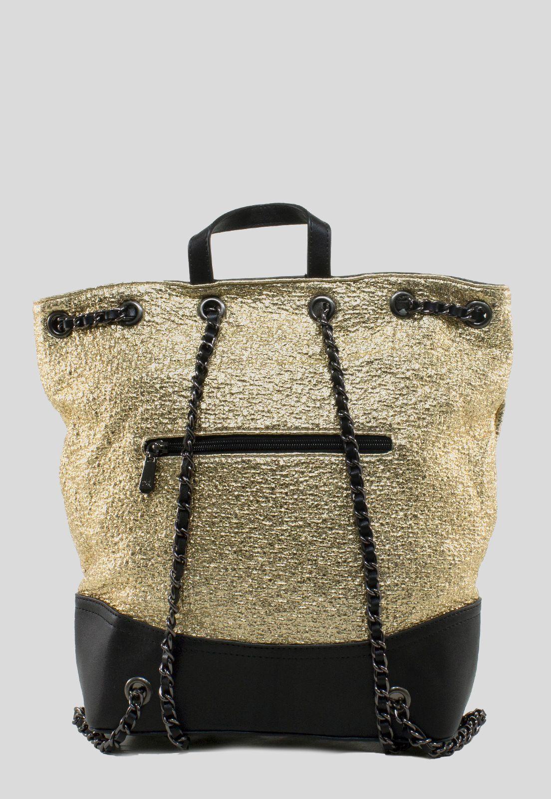 Mochila Grande Metal Oro-2