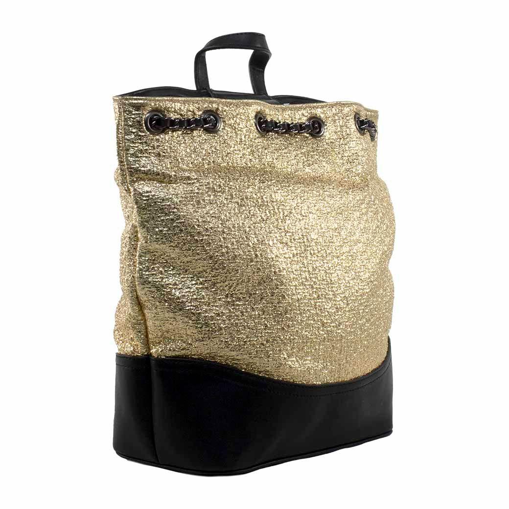 Mochila Grande Metal Oro-1