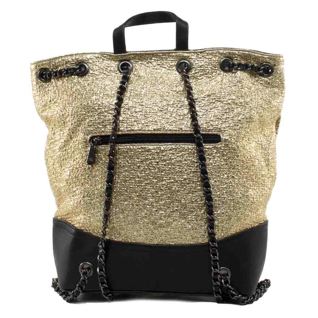 Mochila Grande Metal Oro-2