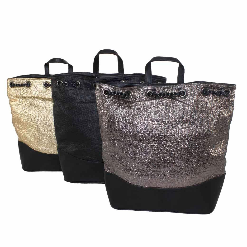 Mochila Grande Metal Oro-5